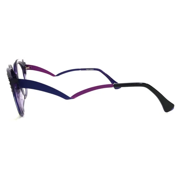 BOZ Eyeglasses Frames EDITH 0070 Black Noir Purple with Stone Amethyst 48-20-140 - Picture 5 of 11